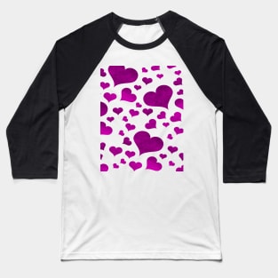 Valentine Purple Heart Pattern Baseball T-Shirt